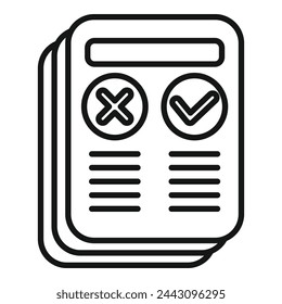 Approved or not review icon outline vector. Satisfaction level. Emoticon game