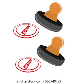 Approved and not approved stamp