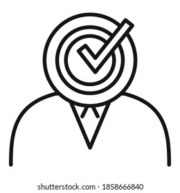 Genehmigtes Büroarbeitnehmersymbol. Rahmengenehmigte Büroarbeit, Vektorsymbol für Webdesign einzeln auf weißem Hintergrund