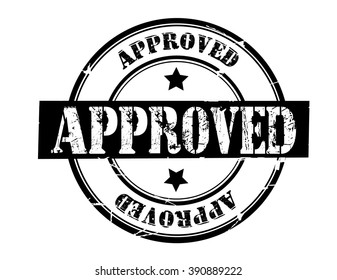 approved on a white, vector illustration