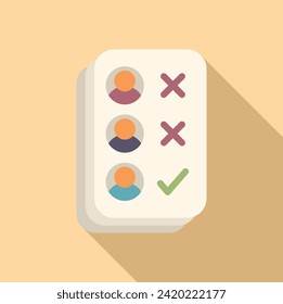 Approved one candidate icon flat vector. Business new list. Online hr