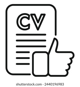 Approved paper cv icon outline vector. Online work. Search lost bad