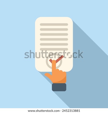 Approved paper disclaimer icon flat vector. Information check. Condition mark