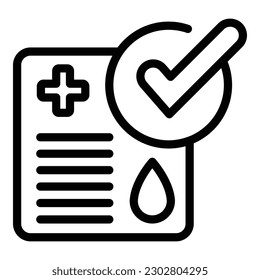 Approved passport icon outline vector. Covid vaccine. Pass travel