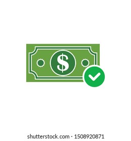 Approved Payment icon. flat illustration of approved money vector. approve money payment symbol