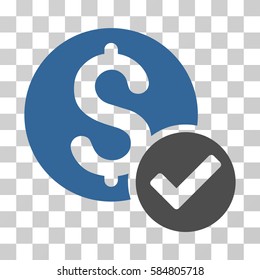 Approved Payment icon. Vector illustration style is flat iconic bicolor symbol, cobalt and gray colors, transparent background. Designed for web and software interfaces.