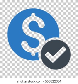 Approved Payment icon. Vector pictograph style is a flat symbol, color, chess transparent background. Designed for software and web interface toolbars and menus.