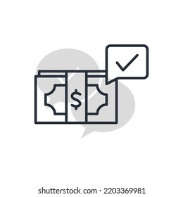 approved payment line icon. Simple element illustration. approved payment concept outline symbol design.