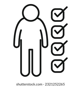 Approved person icon outline vector. Work human. People team