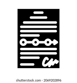 icono de glifo de plan aprobado vector.sign. símbolo de contorno aislado ilustración negra