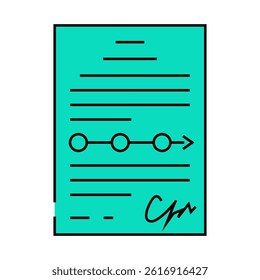 approved plan line icon vector. approved plan sign. isolated symbol illustration