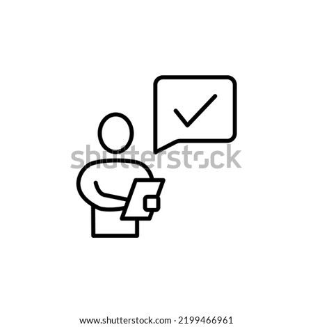 Approved process concept line icon. Simple element illustration. Approved process concept outline symbol design.