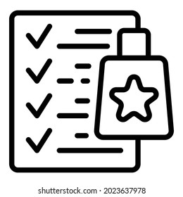Approved product icon outline vector. Quality guarantee. Approve check