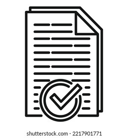Approved product review icon outline vector. Customer evaluation. Feedback service