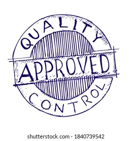 Approved, Quality control, stamp doodle