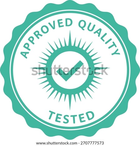 Approved quality tested product certification guarantee seal badge