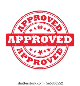 Approved - red printable sign / sticker / label. Print colors used