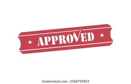 Approved. red retro stamp isolated on white background. rubber stamp rectangle with curly edges - Approved