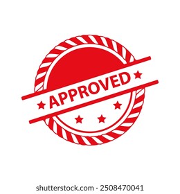 Approved red rubber stamp on white background. Approved stamp sign. 