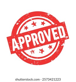 approved red stamp. round grunge vintage approved sign. Vector Illustration