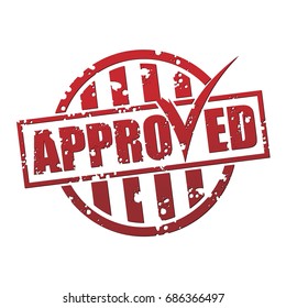 Approved Red Stamp - Vector