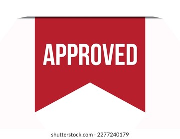ilustración de banner vectorial roja aprobada aislada en fondo blanco