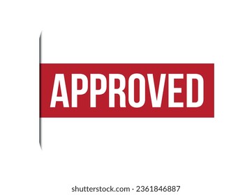 Approved red vector banner illustration isolated on white background
