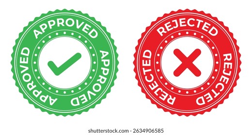 Aprobado y rechaza la insignia, Vector