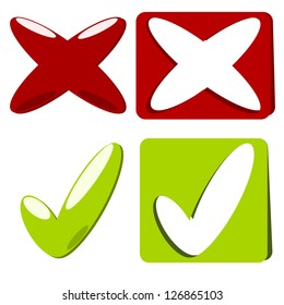 Approved and rejected or accept and reject illustration