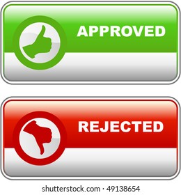 Approved and rejected buttons.