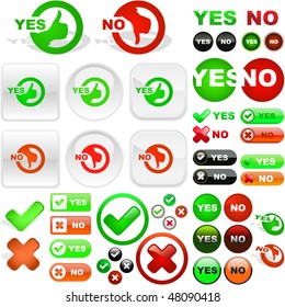 Approved and rejected buttons. Vector great collection.