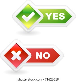 Approved and rejected buttons. Vector set.
