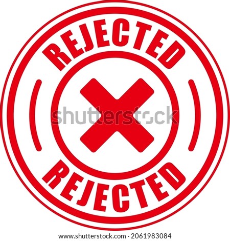 Approved and Rejected. Rejected or Certified Icon. red  Rejected Sign Vector with Check Mark. 