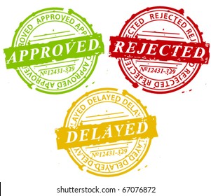 Approved, rejected, delayed stamps