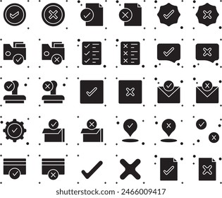 Zulässige und abgelehnte FüllsymbolSet Vektorgrafik Design Illustration Stock