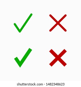 Approved and rejected flat icon on white background, vector illustration