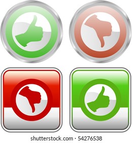 Conjunto de iconos aprobado y rechazado.