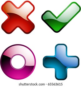 Approved and rejected icon set.