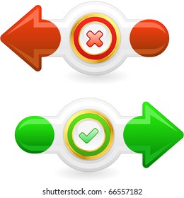 Approved and rejected icon set.