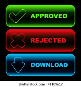 Approved and rejected icons.