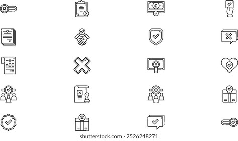 Approved and rejected icons High-Quality Vector Icons Collection with Editable Stroke. Ideal for Professional and Creative Projects.