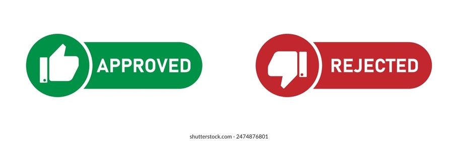 Approved and rejected icons. Approved and rejected illustration se