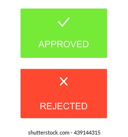 Approved rejected interface dialog box icons icon flat web sign symbol logo label