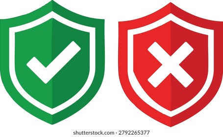 Approved and Rejected Ribbon Badges Vector Illustration