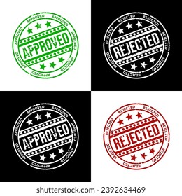 Approved and rejected rubber stamps template