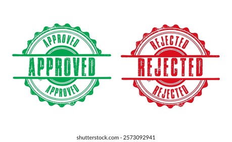 Approved and Rejected Rubber Stamps Vector Template