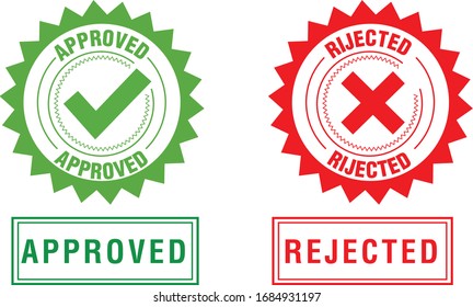 Approved Rejected Seal Label Sign 