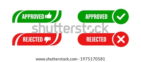 Approved and rejected set. Check mark concept .stamp mark vector icon. 10 eps