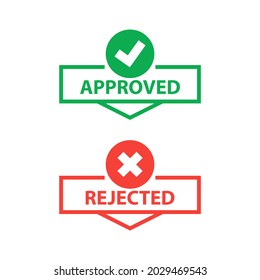 Approved And Rejected Sign. Vector Illustration