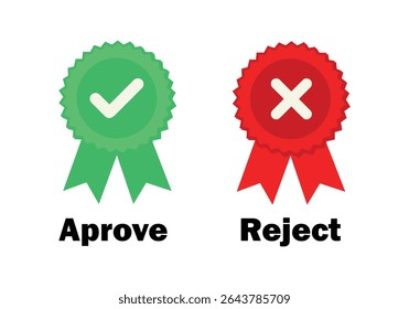 Icono de silueta aprobada y rechazada